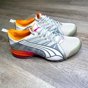 Puma Voltaic 2 Running Athletic Lace Up Shoes Orange Gray White size 6